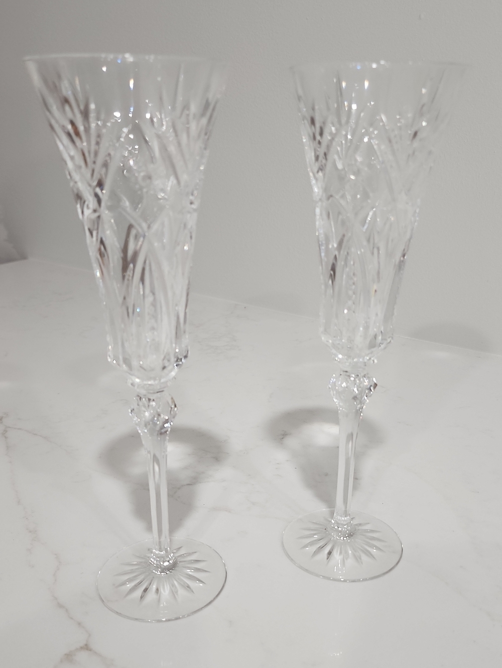 Set 2 D'Arques Crystal Vincennes Champagne Flutes Cristal J G Durand France